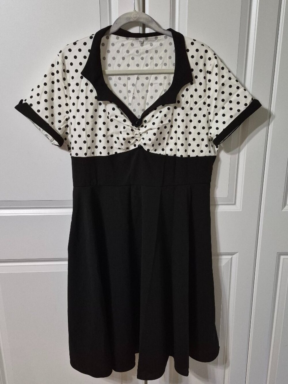 Lindy Bop Retro 1950s Polka Dot Swing Dress Black White Plus Size 4XL XXXXL CUTE